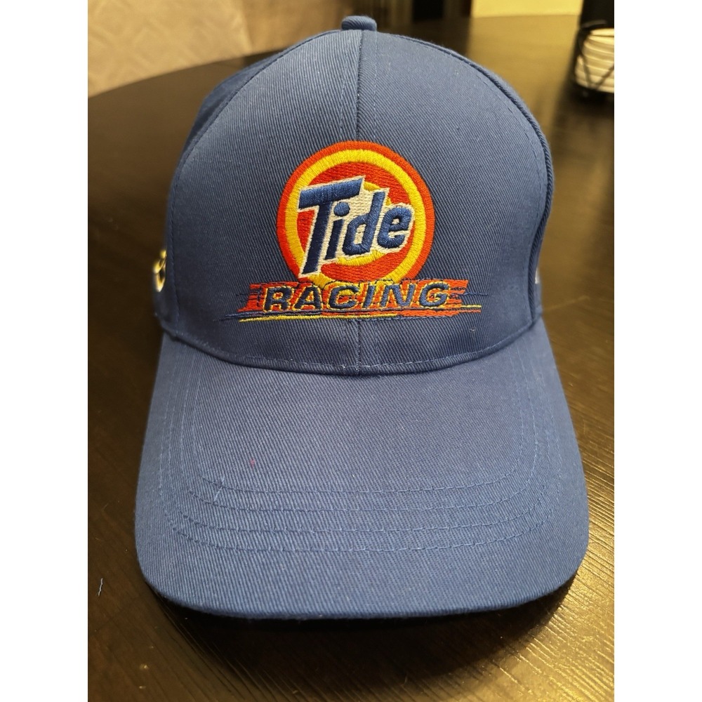Vintage NASCAR SnapBack Hat Tide Racing Team Rainbow Downy Race 90s Y2K